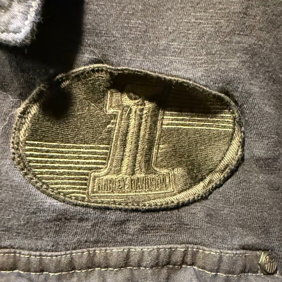 Harley Davidson American Legend XL Navy Blue Polo Shirt Patch Detail - Picture 2 of 5